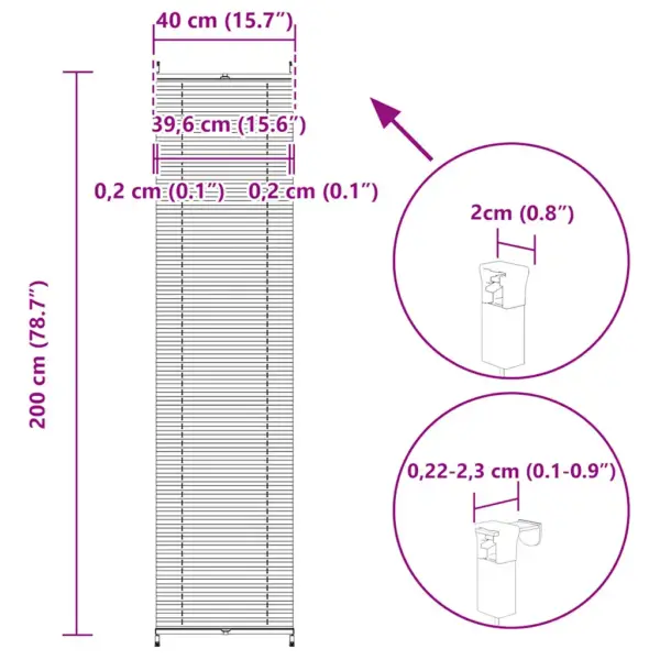 Valge plisseekardin klambritega kinnitusega, 40 x 200 cm – 10