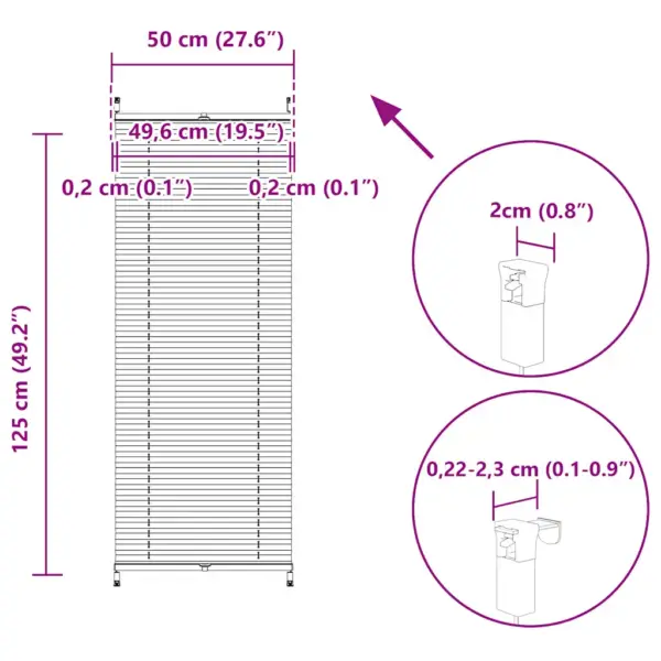 Plisseekardin klambrikinnitusega, valge, 50 x 125 cm – 10
