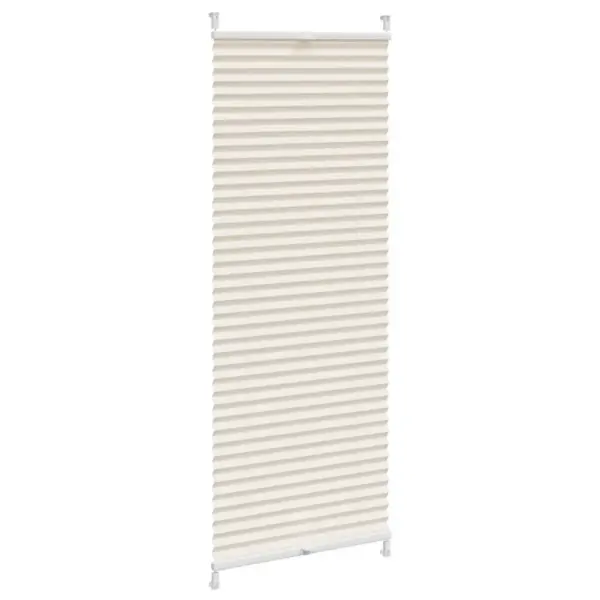 Kreemjas plisseekardin 60 x 125 cm, kreppkangas, klambritega – 3