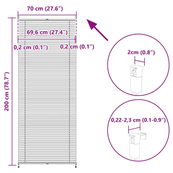 Kreemjas plisseekardin klambrikinnitusega, 70 x 200 cm – 10
