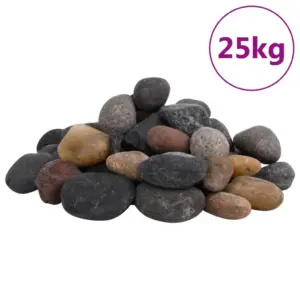Poleeritud dekoratiivsed veeriskivid akvaariumile ja aeda, mitmevärvilised, 5–8 cm, 25 kg pakk