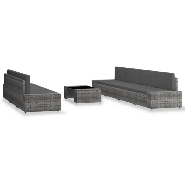8-osaline modulaarne polürotangist aiamööbli komplekt patjadega, hall/antratsiithall – 2