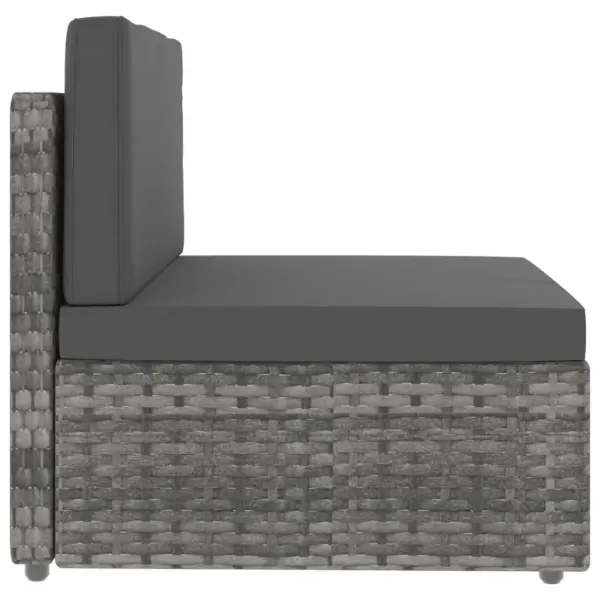 8-osaline modulaarne polürotangist aiamööbli komplekt patjadega, hall/antratsiithall – 6