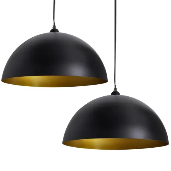 Mustad ja kuldsed poolkera laelambid, 2 tk, reguleeritava kõrgusega, metall, Ø 35 cm – 2