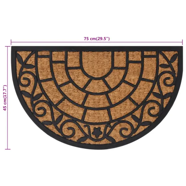Poolringikujuline kummist ja kookoskiududest uksematt, must-pruun, 45 x 75 cm – 7