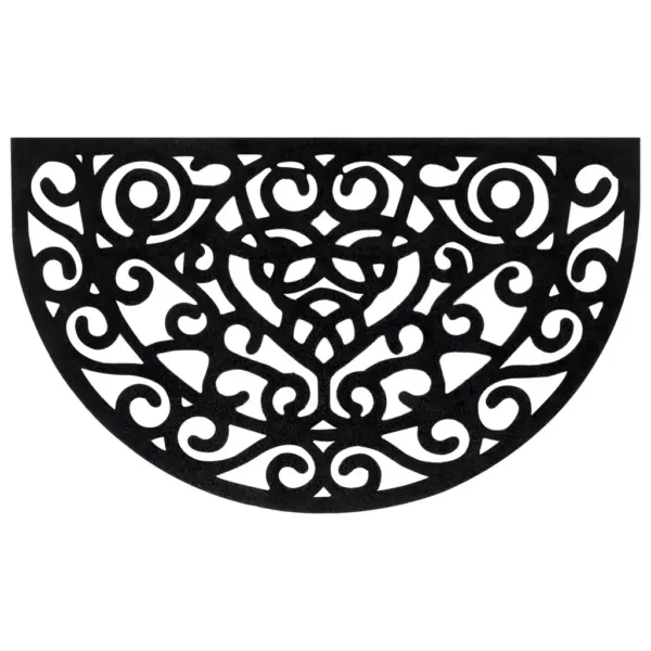 Poolringikujuline kummist uksematt, must, 45 x 75 cm – 3