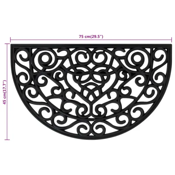 Poolringikujuline kummist uksematt, must, 45 x 75 cm – 6
