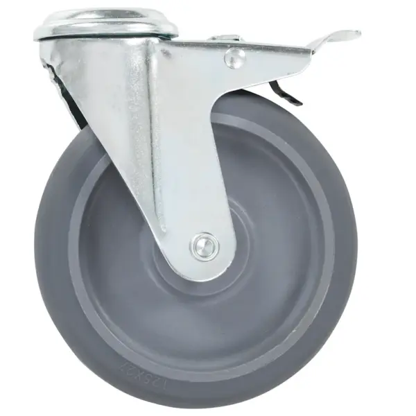 Hallid pööratavad mööblirattad poldiaukudega, 32 tk, 125 mm, pooled piduritega – 4