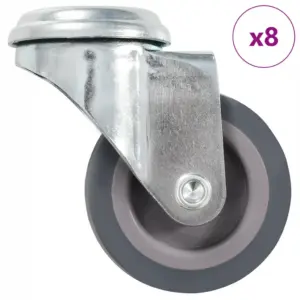 Hallid poldiaukuga pööratavad mööblirattad, 8 tk, 50 mm