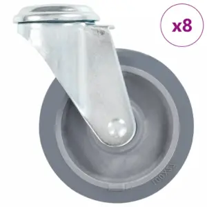 Pööratavad mööblirattad poldiauguga, hallid, 8 tk, 100 mm