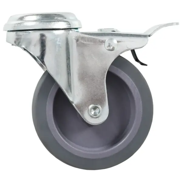 Pööratavad mööblirattad poldiaukudega, 16 tk, hall, 75 mm, pool piduritega – 4
