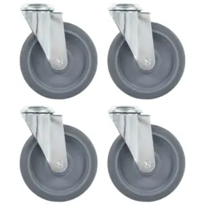 Hallid TPR pöördrattad poldiauguga, 125 mm, 4 tk
