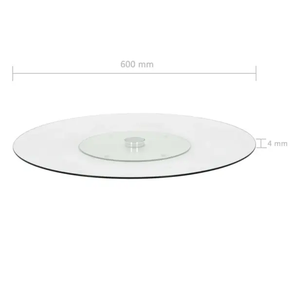 Pöörlev karastatud klaasist serveerimisplaat, läbipaistev, 60 cm – 5