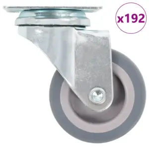 Hallid pöörlevad kummirattad kinnitusplaadiga, 50 mm, 192 tk