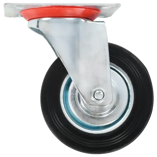 Pöörlevad kummirattad mööblile, 16 tk, 100 mm, must, 8 piduriga – 7