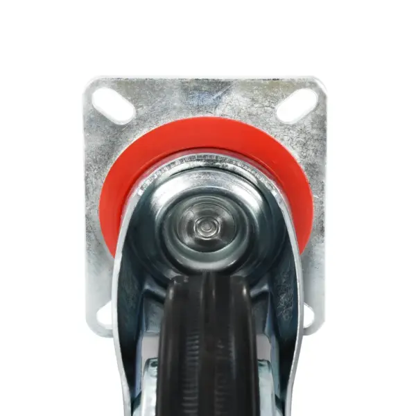 24 tk pöörlevad kummirattad plaadiga, must, 100 mm, 70 kg – 6