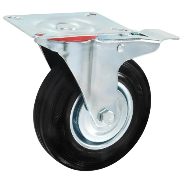 Pöörlevad kummirattad, 12 tk, must, 125 mm, 100 kg, 6 piduriga – 4