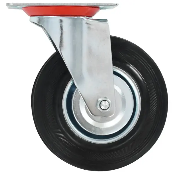 Pöörlevad kummirattad kinnitusplaadiga, 125 mm, 24 tk, must, 100 kg – 4