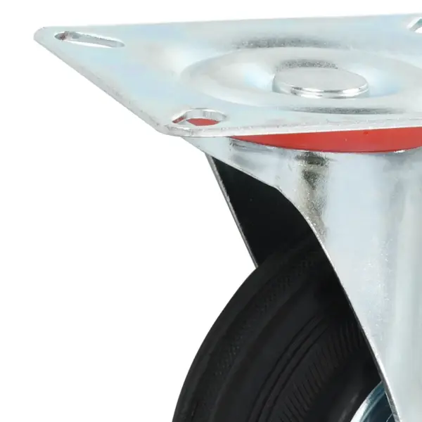 Pöörlevad kummirattad kinnitusplaadiga, 125 mm, 24 tk, must, 100 kg – 5