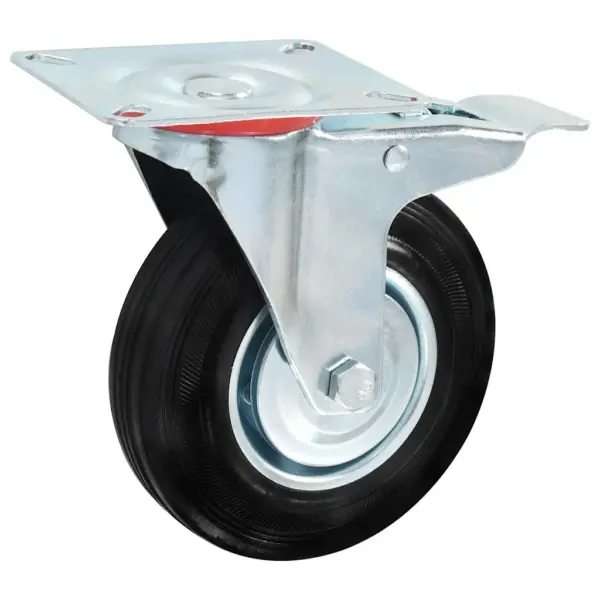 Pöörlevad kummirattad mööblile, 32 tk, must, 125 mm, 100 kg – 4