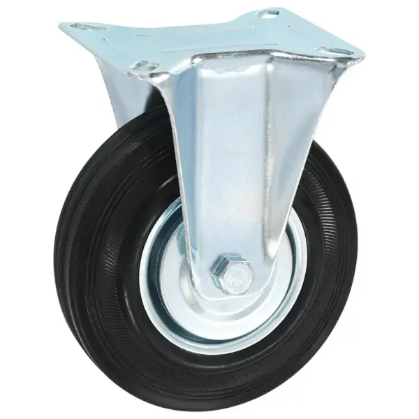 Pöörlevad kummirattad kinnitusplaadiga, 8 tk, 125 mm, must, 100 kg – 5