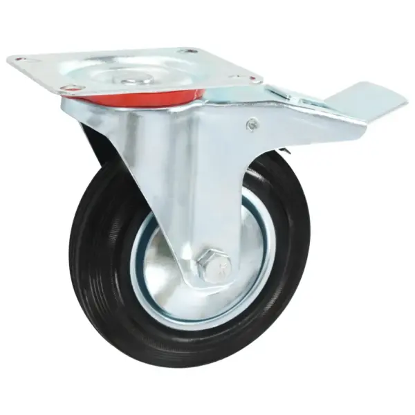 Pöörlevad kummirattad mööblile, 12 tk (6 topeltpiduriga), must, 160 mm – 4