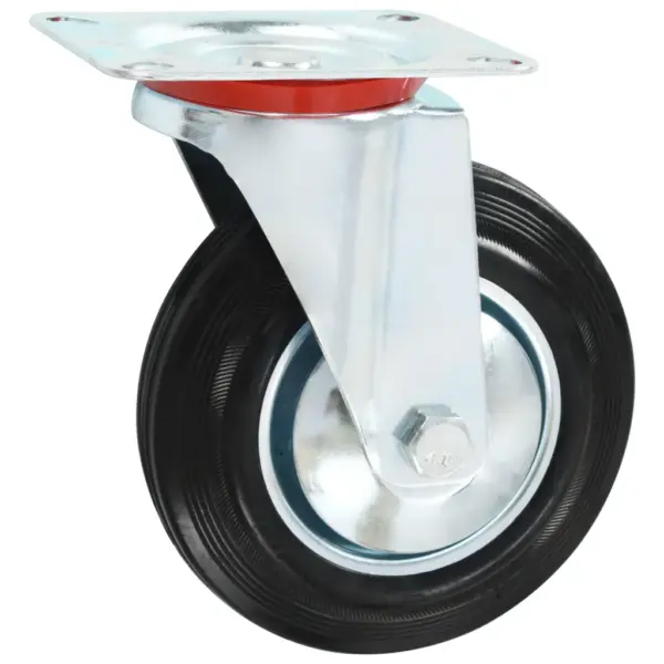 Pöörlevad kummirattad mööblile, 12 tk (6 topeltpiduriga), must, 160 mm – 5