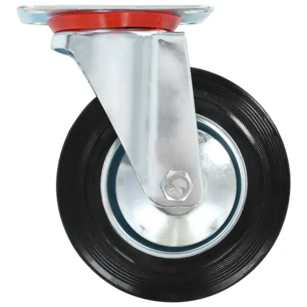 Pöörlevad kummirattad paigaldusplaadiga, must, 160 mm, 8 tk, 150 kg – 4