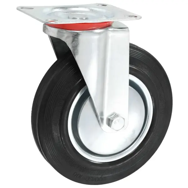 Pöörlevad kummirattad 200 mm, 16 tk, must, 180 kg – 3