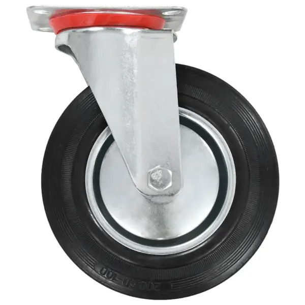 Pöörlevad kummirattad 200 mm, 16 tk, must, 180 kg – 4
