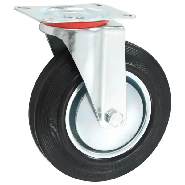 Pöörlevad kummirattad piduritega ja ilma, 200 mm, 16 tk, must – 5