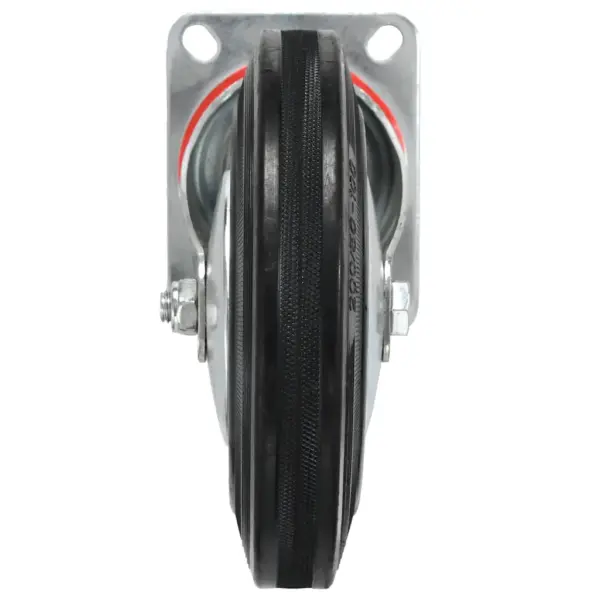 Pöörlevad kummirattad kinnitusplaadiga, must, 200 mm, 24 tk, 180 kg – 5