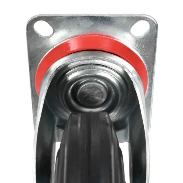 Pöörlevad kummirattad kinnitusplaadiga, must, 200 mm, 24 tk, 180 kg – 8