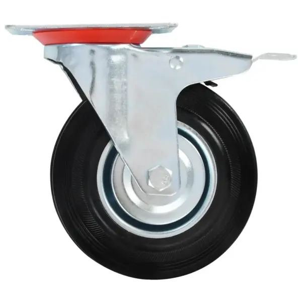 Pöörlevad kummirattad piduritega, 24 tk, 125 mm, must – 4