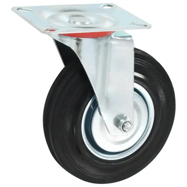 Pöörlevad kummirattad mööblile, 8 tk, 125 mm, must – 5