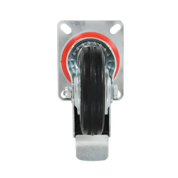 Pöörlevad kummirattad piduritega, 32 tk, must, 100 mm, kandevõime 70 kg – 5