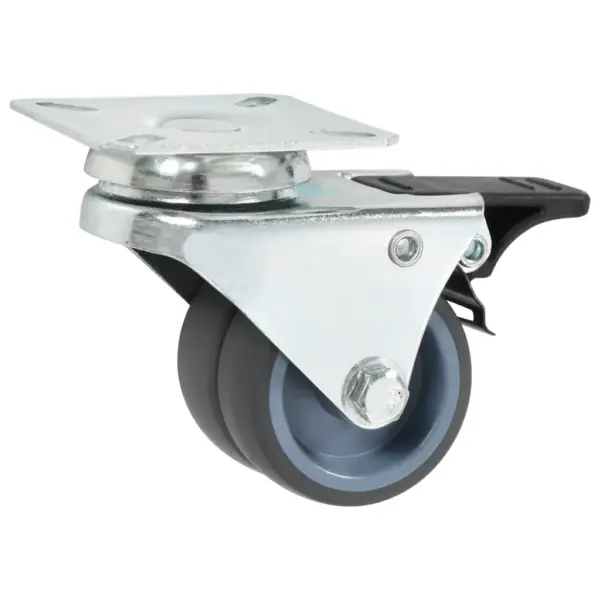 Pöörlevad kummirattad piduritega, 8 tk, hall, 50 mm – 3