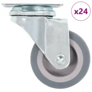 Hallid pöörlevad mööblirattad, 24 tk, 50 mm, 35 kg