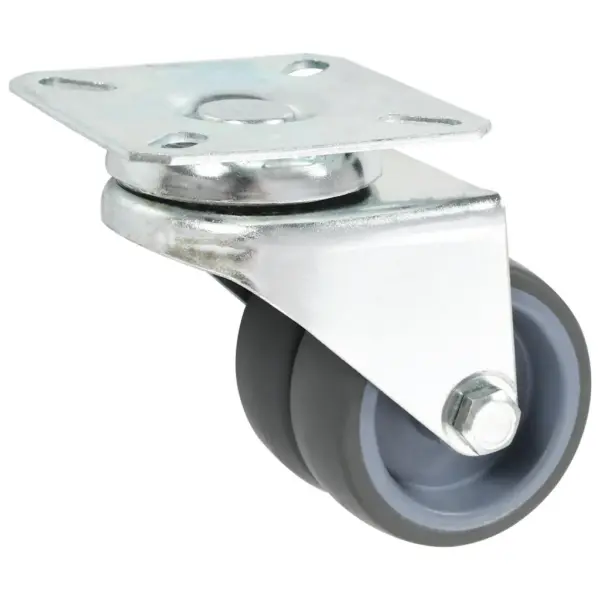 Pöörlevad mööblirattad hallist TPRist, 50 mm, 12 tk, plaadiga 60 x 60 mm – 3