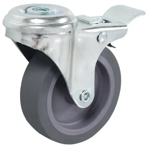 Pöörlevad mööblirattad poldiaukudega, 8 piduriga, 16 tk, 75 mm, hall – 4