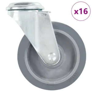 Hallid poldiauguga pöörlevad mööblirattad, 16 tk, 100 mm, TPR