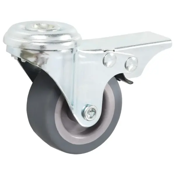 Pöörlevad mööblirattad poldiauguga, 24 tk, 50 mm, hall, piduritega ja ilma – 4
