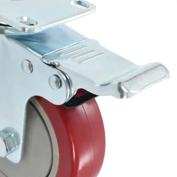 Pöörlevad mööblirattad topeltpiduritega, 4 tk, 100 mm, punane – 5
