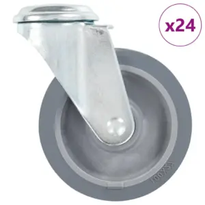 Hallid TPR poldiauguga pöörlevad rattad, 24 tk, 100 mm, M12, 60 kg
