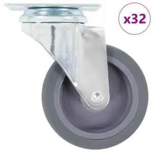Pöörlevad TPR-mööblirattad, hall, 32 tk, 75 mm, 45 kg