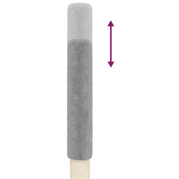 Põrandast laeni kassi kraapimispuu majakese ja pesaga, helehall, 34,5 x 34,5 x 258,5–284,5 cm – 7