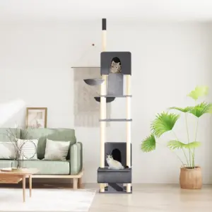 Põrandast laeni kassi kraapimispuu, tumehall, 277–303 cm