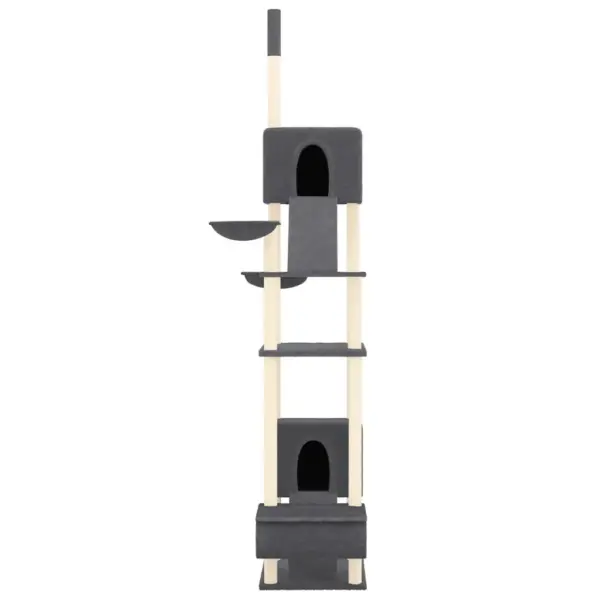 Põrandast laeni kassi kraapimispuu, tumehall, 277–303 cm – 3