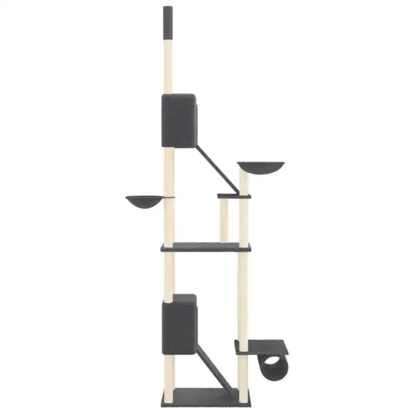 Põrandast laeni kassi kraapimispuu, tumehall, 277–303 cm – 4