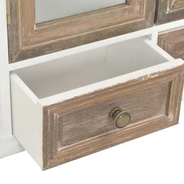 Prantsuse stiilis seinakapp 2 ukse ja 2 sahtliga, pruun-valge, tehispuit, 49 x 22 x 59 cm – 5